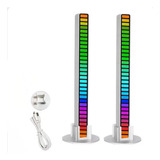2 Barra Led Rgb Gamer Sensor Rítmica Musica C controle Base