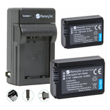 2 Baterias + Carregador Np-fw50 Para Sony Nex-5 A6000 A6300