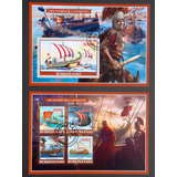 2 Blocos De Selos De Burkina Faso 2019 - Navios Antigos