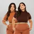 2 Blusas Camiseta Cacharrel Feminina Plus Size 3/4 Gola Alta