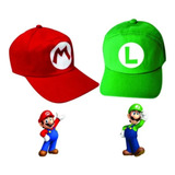 2 Bonés Estampado Super Mario E Luigi Adulto Ou Infantil