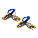 2 Cabo Rca Y Blindado 2m1f Plug Metal Som 2 Machos E 1 Fêmea
