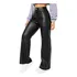 2 Calça Hot Pants Flare Em Cirré Com Bolsos E Zíper Cós Alto