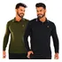 2 Camisas Polo Manga Comprida Bordada Sensação Várias Cores