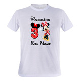 2 Camisetas Mickey E Minnie Vermelha Blusas Personalizadas