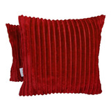 2 Capas Almofada Soft Prime 45x45cm Decor Decoração Cor Vermelho
