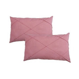 2 Capas De Almofada Retangular Baguete Suede Drapeada 30x50