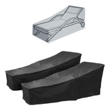 2 Capas Para Espreguiçadeira Impermeável Preto   Bolsa