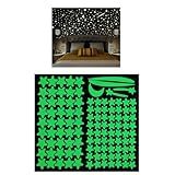 2 Cartelas   113 Imagens   Adesivos Fosforescentes Brilham No Escuro Estrelas  Lua   Decoração Quarto Infantil
