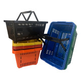 2 Cesta De Compras Reforçada Para Super Loja Cor Laranja