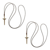 2 Colar Cordao Crucifixo