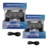 2 Controle Joystick Compativel Ps3 Pc + Cabo Carregador Cor Preto