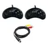 2 Controles Mega Drive 6 Botões Turbo   Cabo Av 9 Pinos