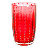 2 Copos Altos Wolff Orquídea De Vidro Vermelho 500ml