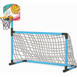 2 Em 1 Conjunto Trave Basquete E Futebol