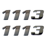 2 Emblema Adesivo Número 1113 Cromado Caminhão Mercedes Benz