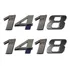 2 Emblema Adesivo Número 1418 Cromado Caminhão Mercedes Benz