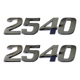 2 Emblema Adesivo Número 2540 Cromado Caminhão Mercedes Benz