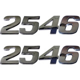 2 Emblema Adesivo Número 2546 Cromado Caminhão Mercedes Benz