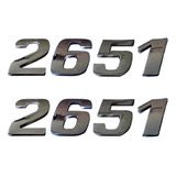 2 Emblema Adesivo Número 2651 Cromado Caminhão Mercedes Benz