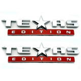 2 Emblemas Texas Edition Cromado Vermelho Hilux Amarok F250