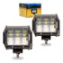 2 Farol De Milha 12 Leds 4  10cm 36w 6000k Premium