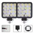 2 Farol Milha 16 Led 48w 12v/24v Quadrado Off Road Universal