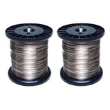 2 Fio De Aço Inox Arame Cerca Elétrica 0 70mm 300mt Cada