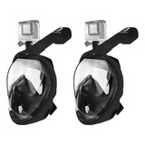 2 Full Face Go Pro Dive Motion - Preta L/xl E Preta S/m