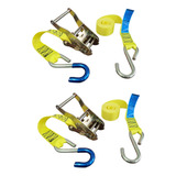 2 Kits Cinta Catraca Trava Moto 1 6mt Para Até 1 000 Kg Cor Amarelo