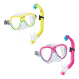 2 Kits Infantil De Máscara E Snorkel Bubble Seasub Silicone