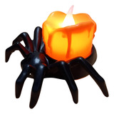 2 Luminária Aranha Com Luz  vela Decorativa Festa Halloween