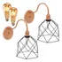 2 Luminárias Arandela Parede Aramada Cálice Industrial Retro + Lâmpadas Led Cobre Rose Gold/preto