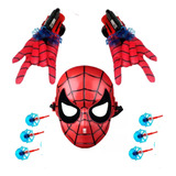 2 Luva Infantil Homem Aranha Lança Teia Mascara Spider Man
