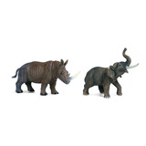 2 Miniatura Animais Selvagens Elefante Rinocerontes África
