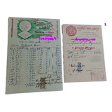 2 Notas C  Selo Fiscal De 1929 Açougue E Leiteria P  Coleção