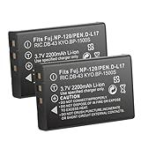 2 Pacotes De Bateria De Reposição De 3,7 V 2200 Mah Para Fuji Np-120, Pentax D-li7 E Ricoh Db-43 Bateria De Câmera
