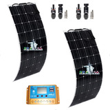 2 Paineis Solar Flexível 100w  200w Total   Pwm 24v Caminhão
