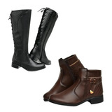 2 Pares Bota Feminina