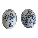 2 Pcs Ovos De Porcelana Flutuante Chines Pintado À Mão 