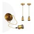 2 Peças Pendente Dourado Vintage Simples Alumínio - 1 Metro