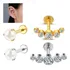 2 Peças Piercing Lomiss Conch Cirúrgico Coral E Zircônia Cor Dourado 1.2x8x3