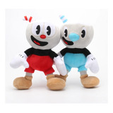 2 Pelúcias Jogo Cuphead E Mugman / Xicrinho E Caneco 25cm