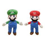 2 Pelúcias Mario E Luigi Game Super Mario Boneco Grande 36cm