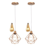 2 Pendentes Aramado Diamante