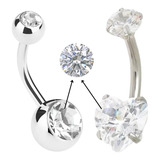 2 Piercing Umbigo Pedra