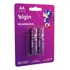 2 Pilhas Aa Recarregável Elgin 2500 Mah - 1 Cartela C/2 Unid