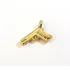 2 Pingentes De Arma E Pistola Folheado A Ouro