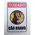 2 Placas Advertência Aviso Cuidado Cão Bravo Pastor 30x20cm