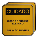2 Placas Advertencia Energia Solar 13x13 Padrão Cpfl